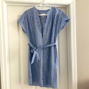 Greylin blue and white striped dress